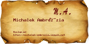 Michalek Ambrózia névjegykártya